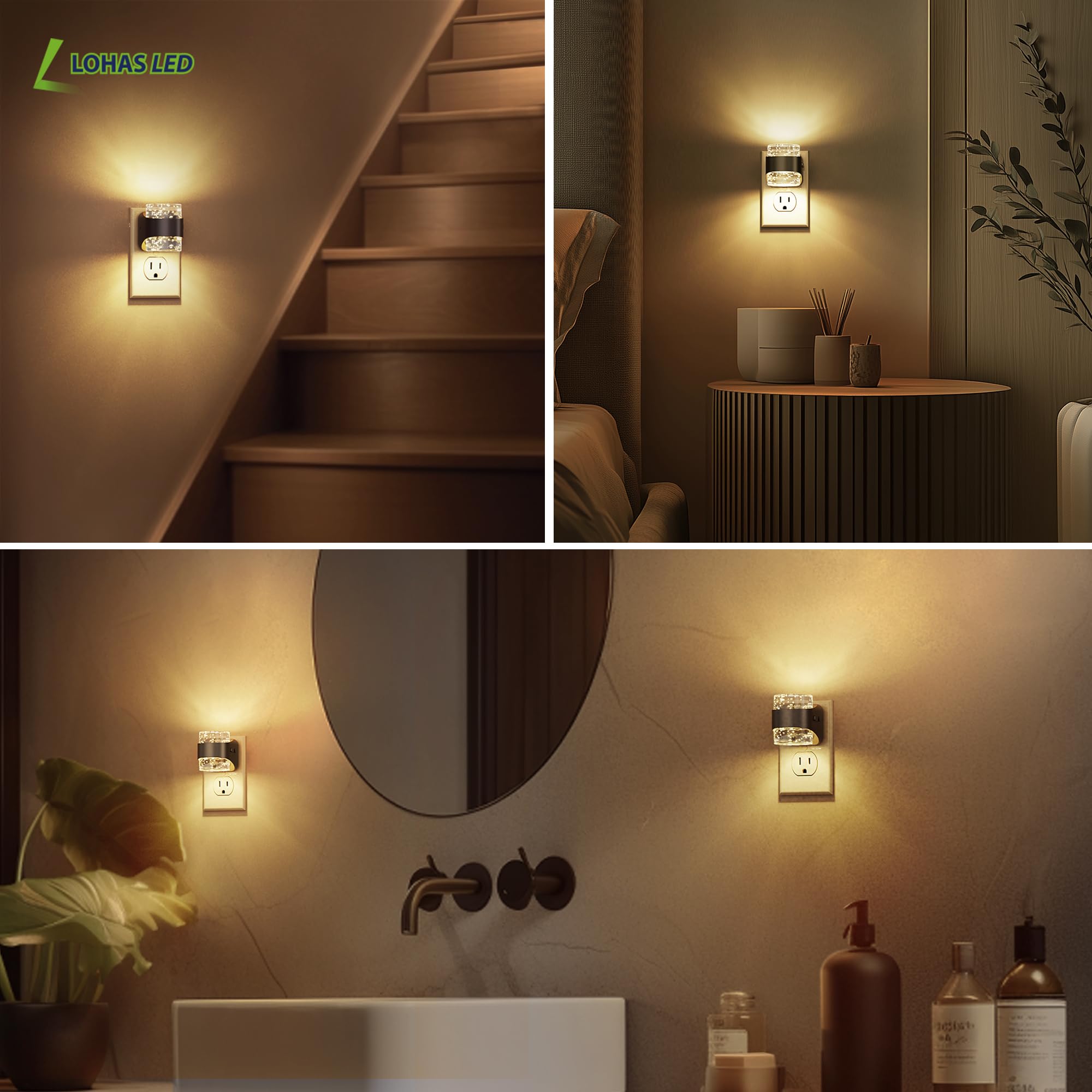 L LOHAS LED auto dusk-to-dawn sensor night light saves energy.