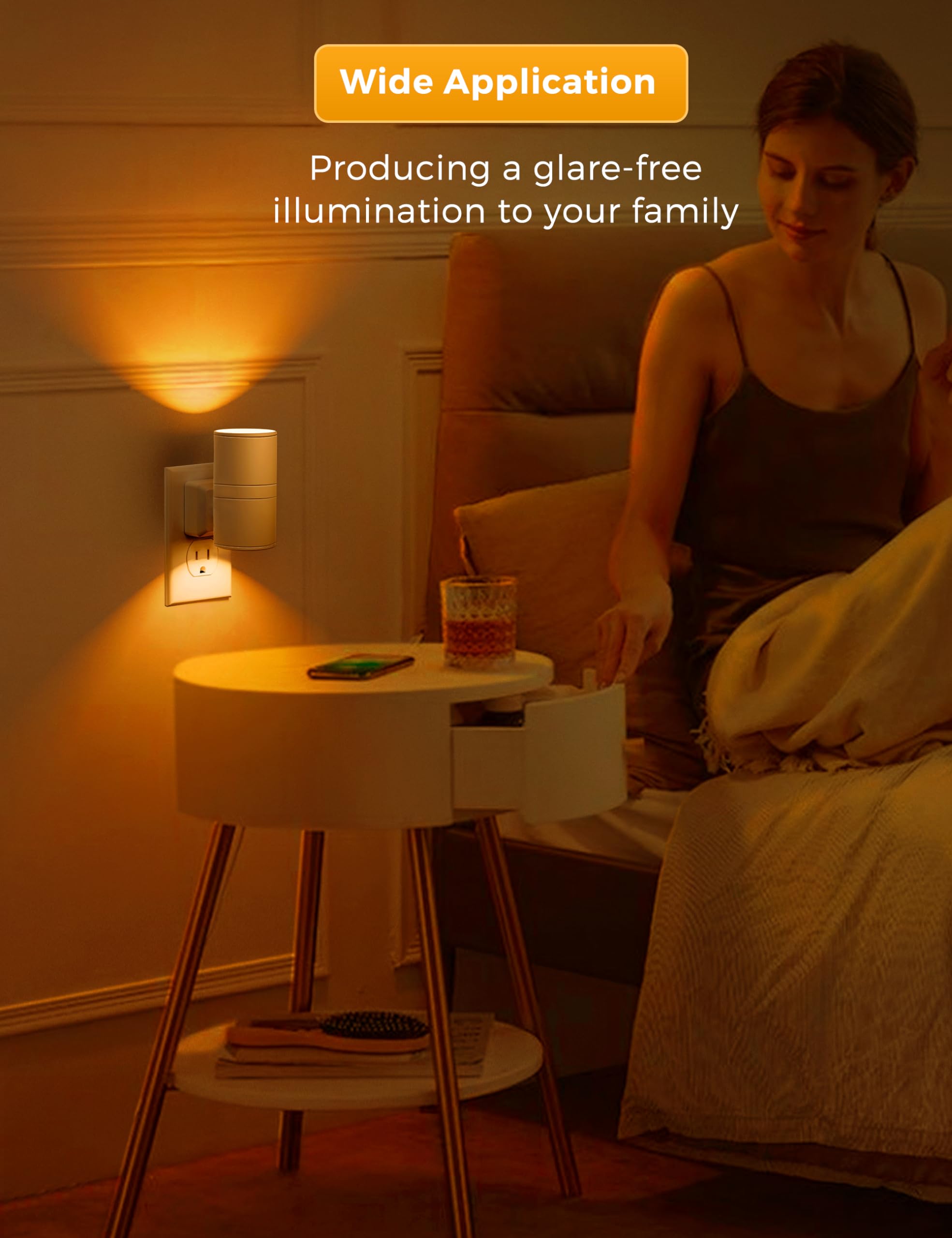 LOHAS LED Night Light suits bathrooms and hallways with soft illumination.