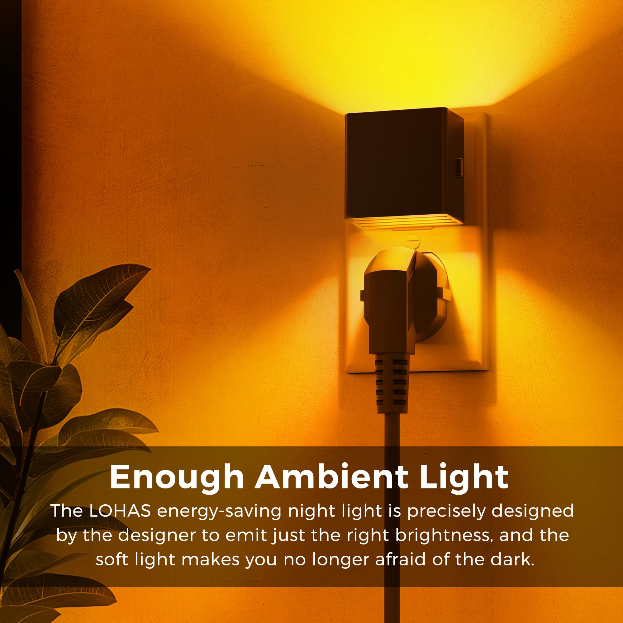 L LOHAS LED black-frame night light complements modern decor