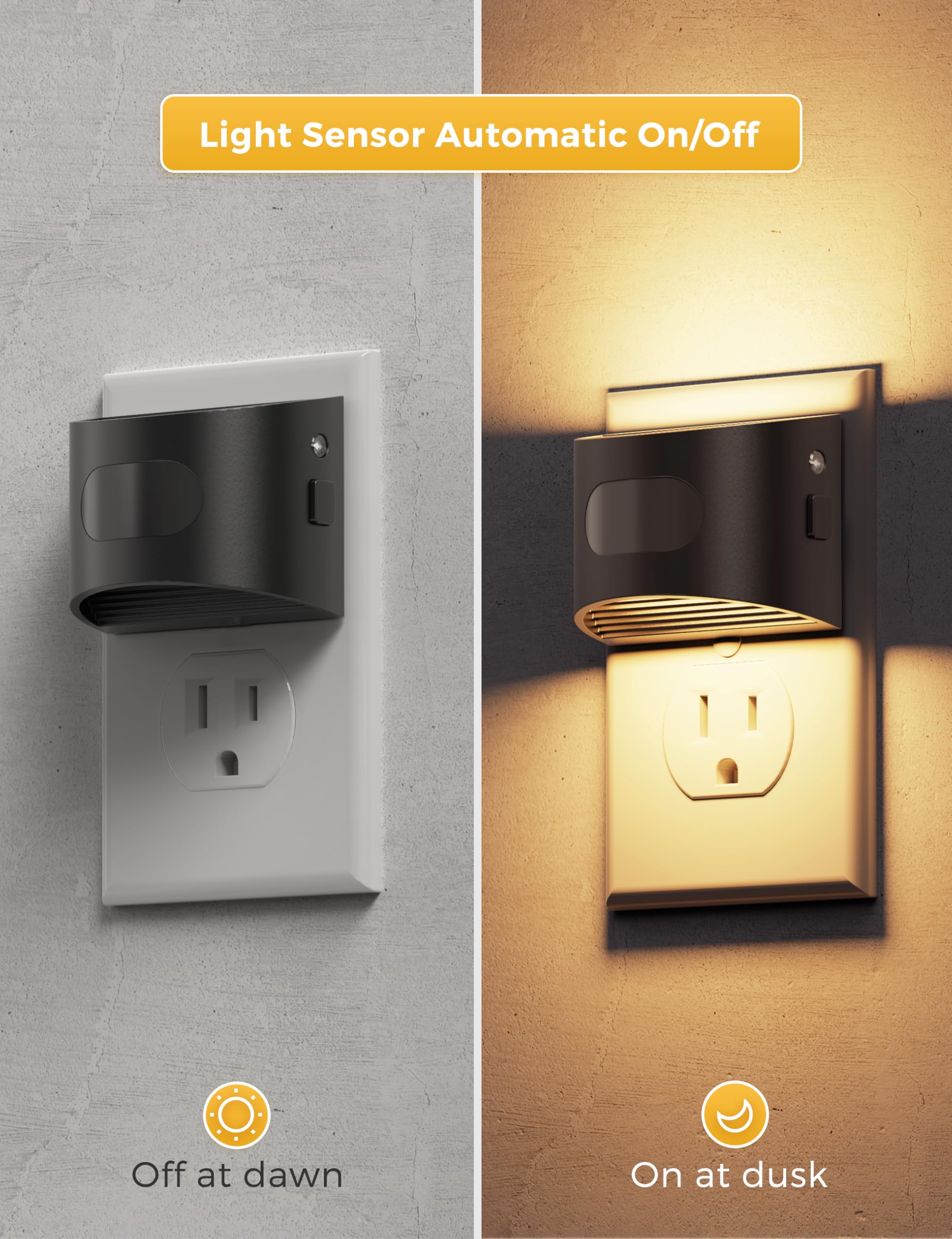 L LOHAS LED night light features a black frame for a modern look