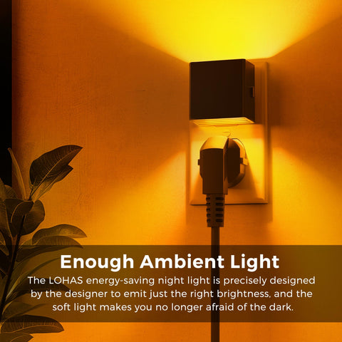L LOHAS LED black-frame night light complements modern decor