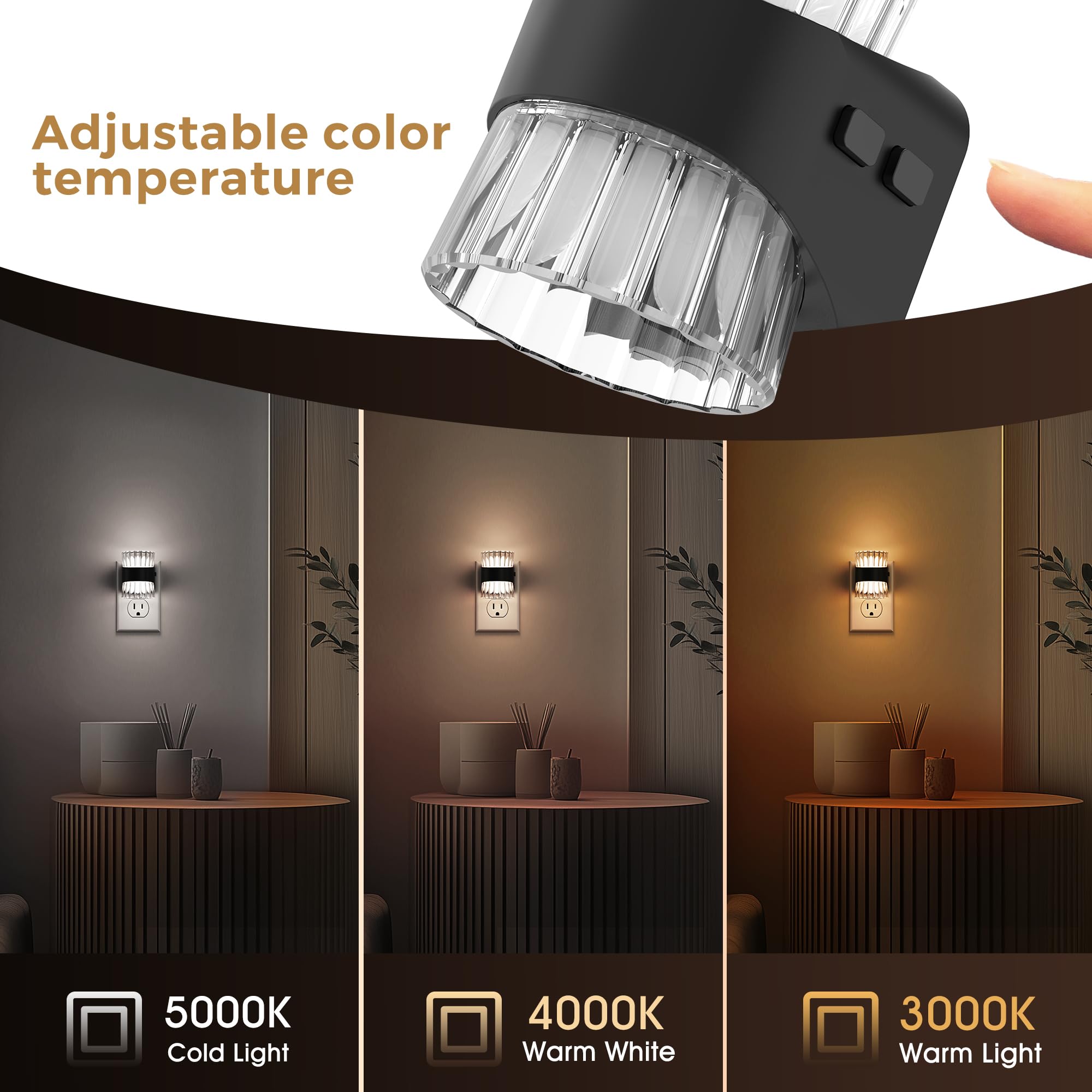 L LOHAS LED night light at 3000K offers warm, cozy glow for bedrooms.