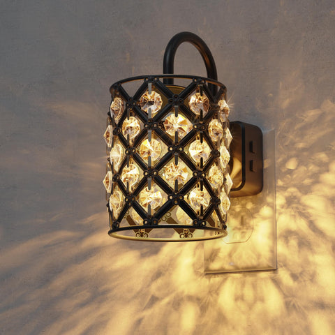 L LOHAS LED Night Light with crystal diamond grid for elegant ambiance.