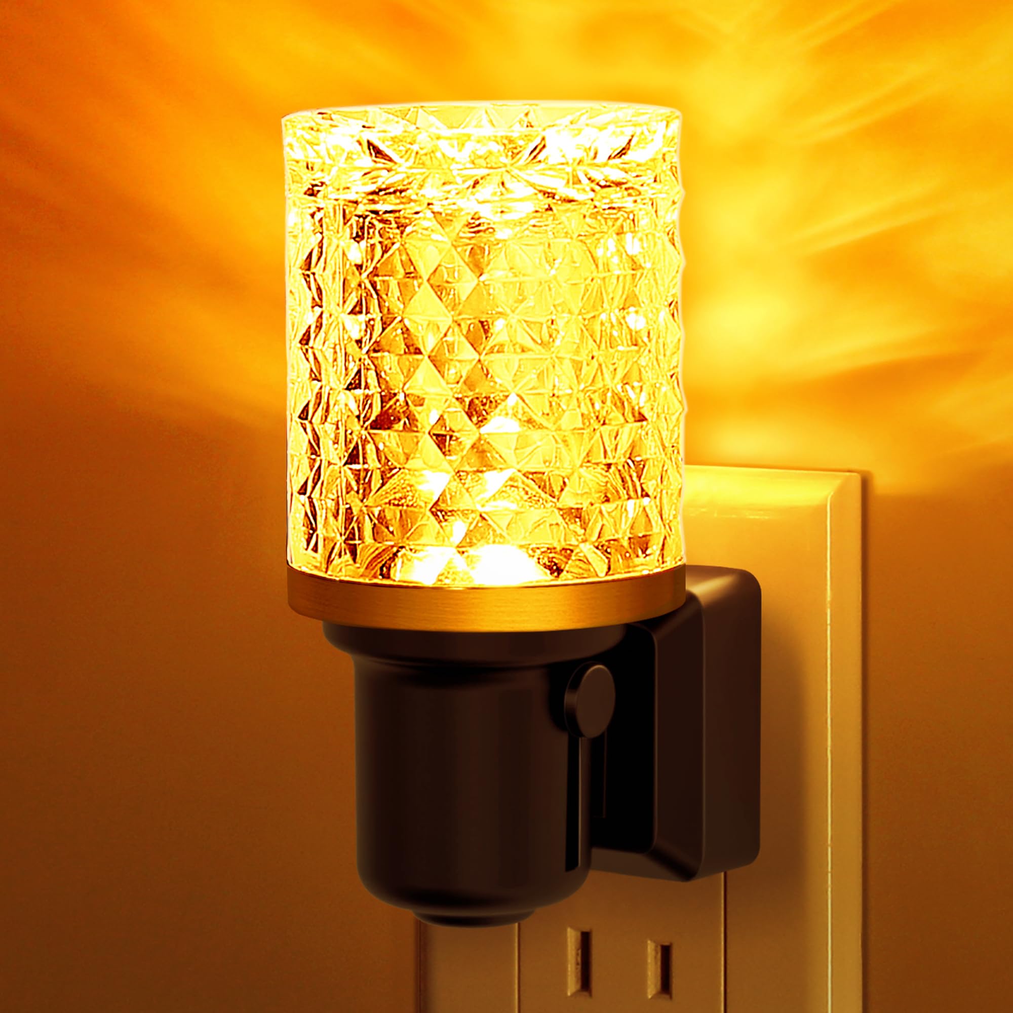L LOHAS LED night light with crystal shade for elegant ambient glow.