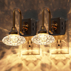 L LOHAS LED night light with diamond shade and copper frame for elegant decor