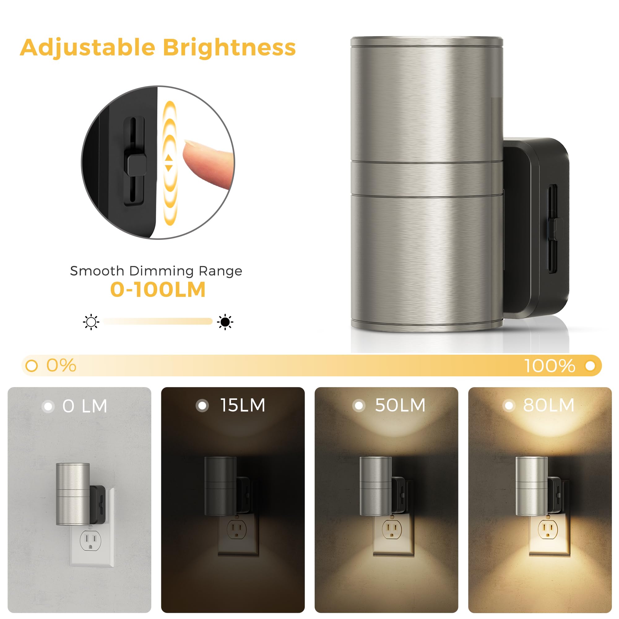 L LOHAS LED night light dimmable control adapts brightness for bedrooms.