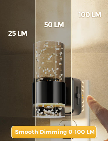 L LOHAS LED dimmable slider adjusts brightness from 0 to 100 lumens
