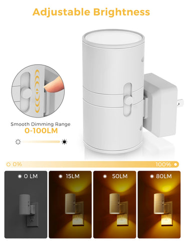 LOHAS LED Night Light dimmable from 0 to 100LM for customization.