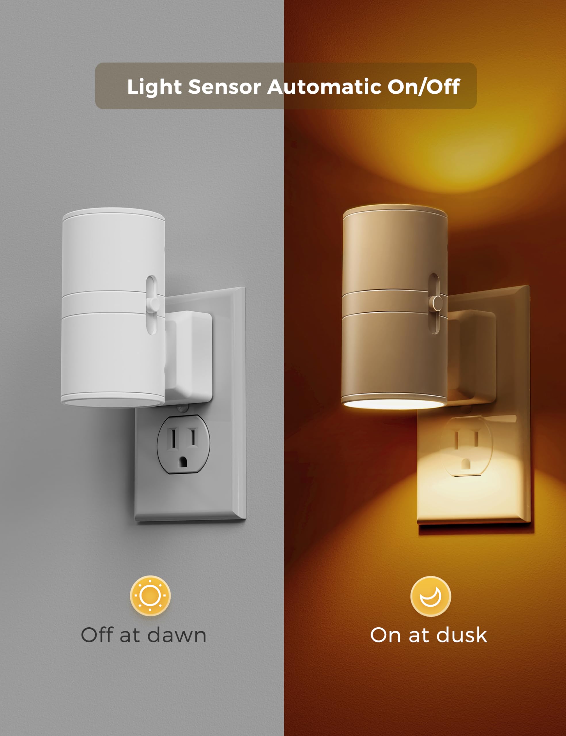 LOHAS LED Night Light with dusk-to-dawn sensor for automatic nighttime lighting.