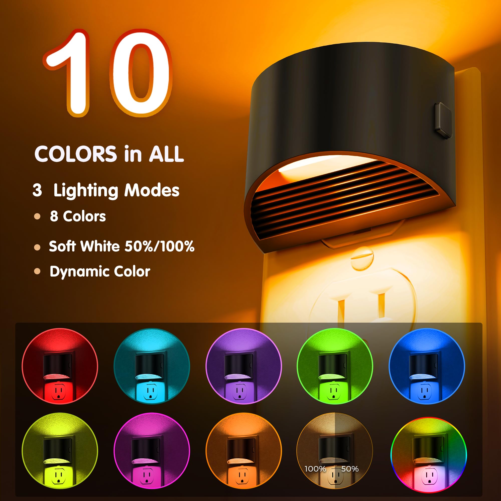 L LOHAS LED night light with dusk-to-dawn sensor auto-adjusts lighting