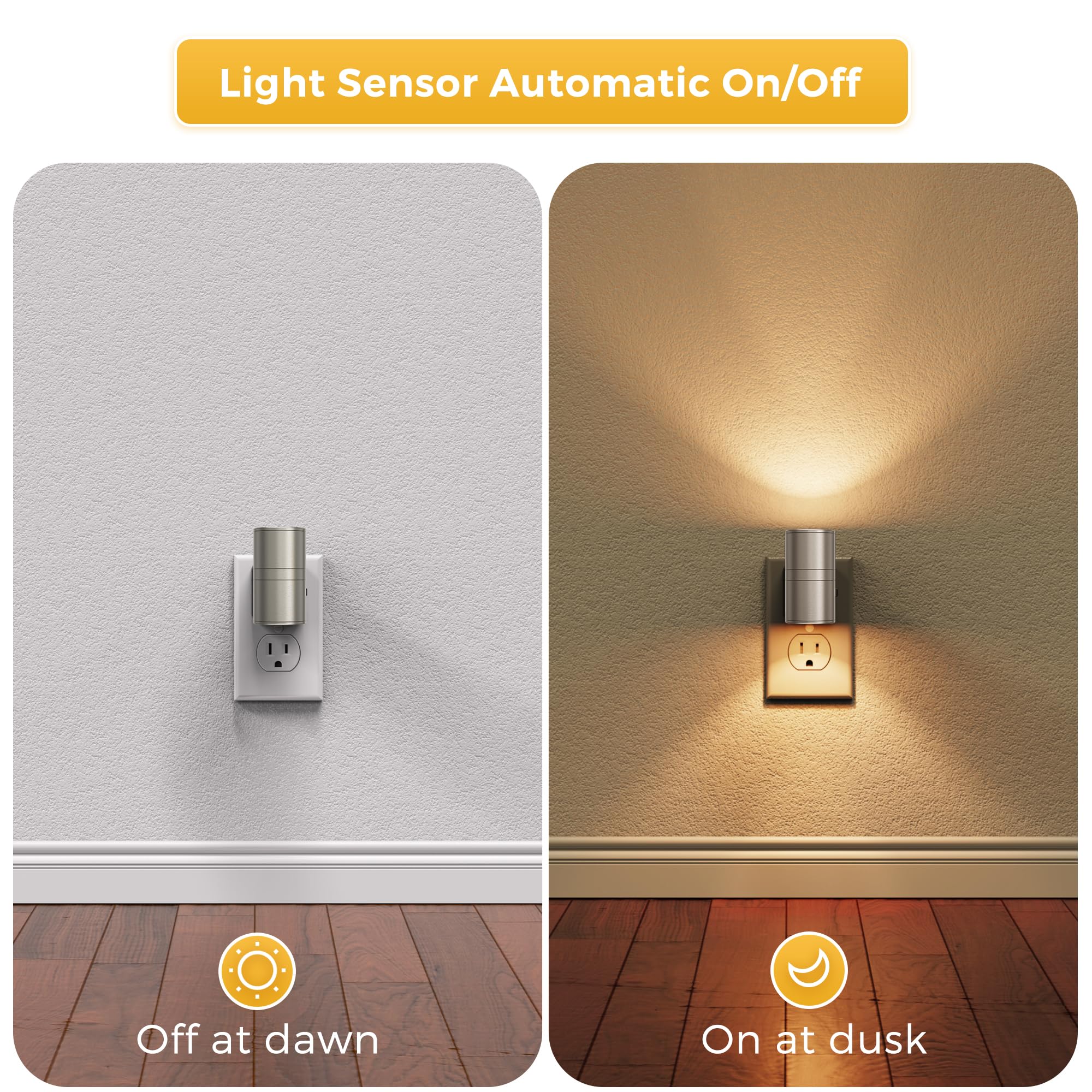 L LOHAS LED night light with dusk-to-dawn sensor automatically lights at night.