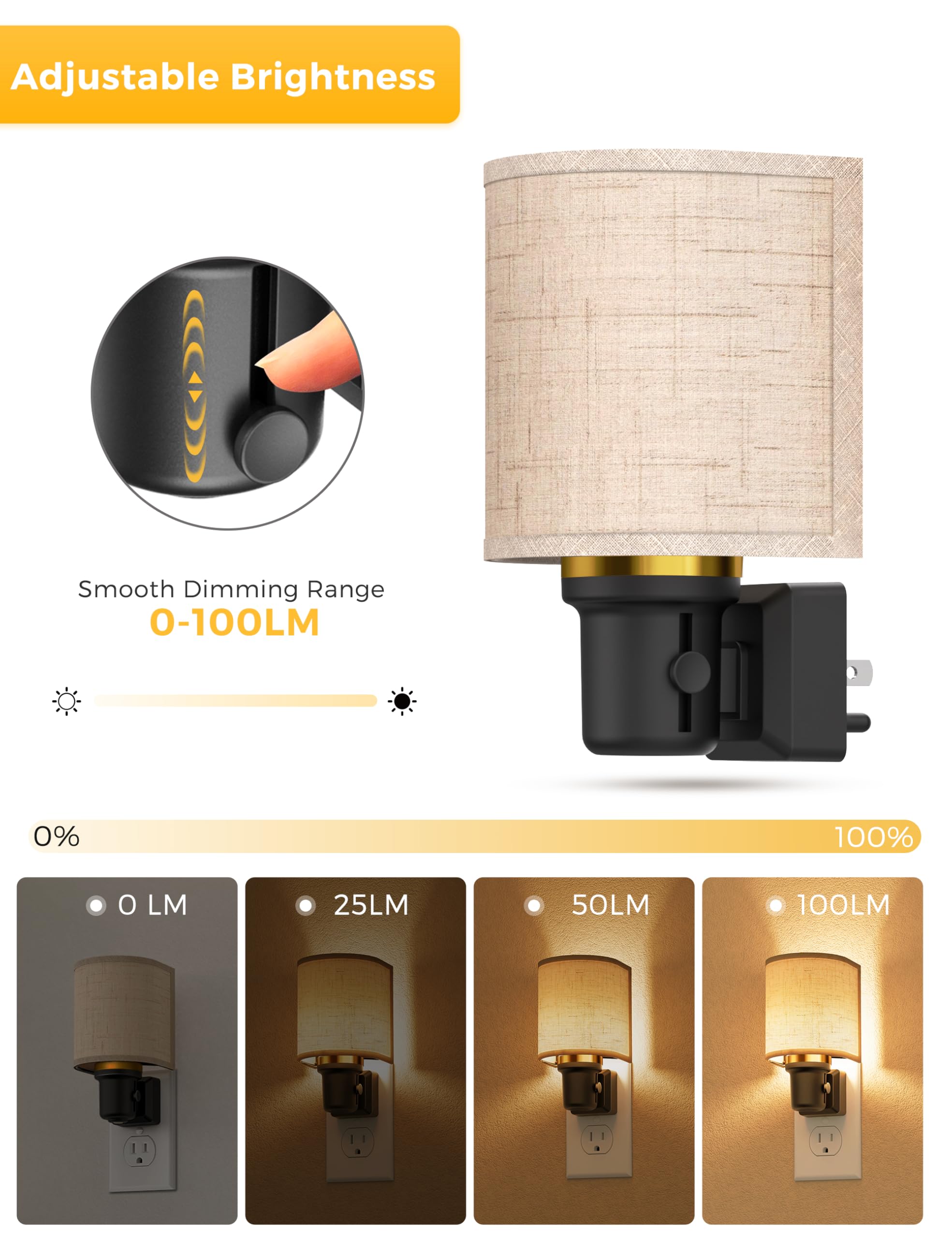 L LOHAS LED night light with dusk-to-dawn sensor for auto operation
