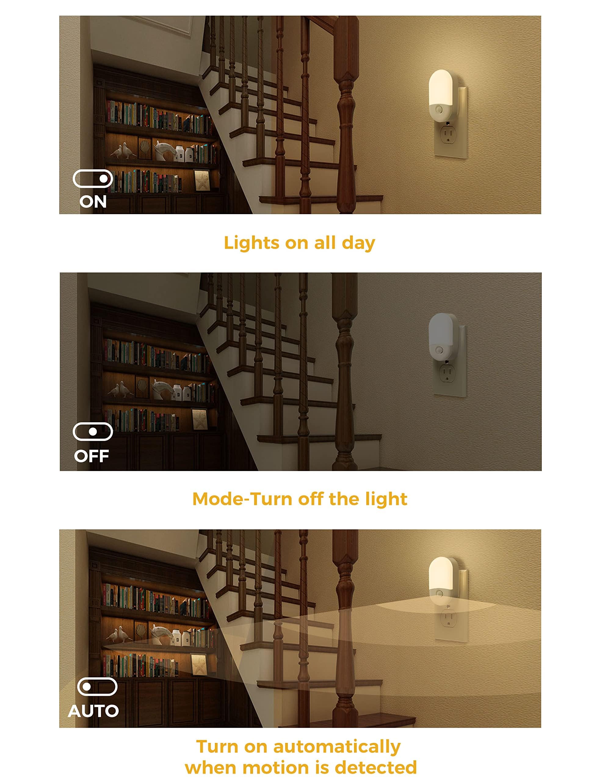 L LOHAS LED night light ideal for kitchen, hallway, bathroom, and stairs.