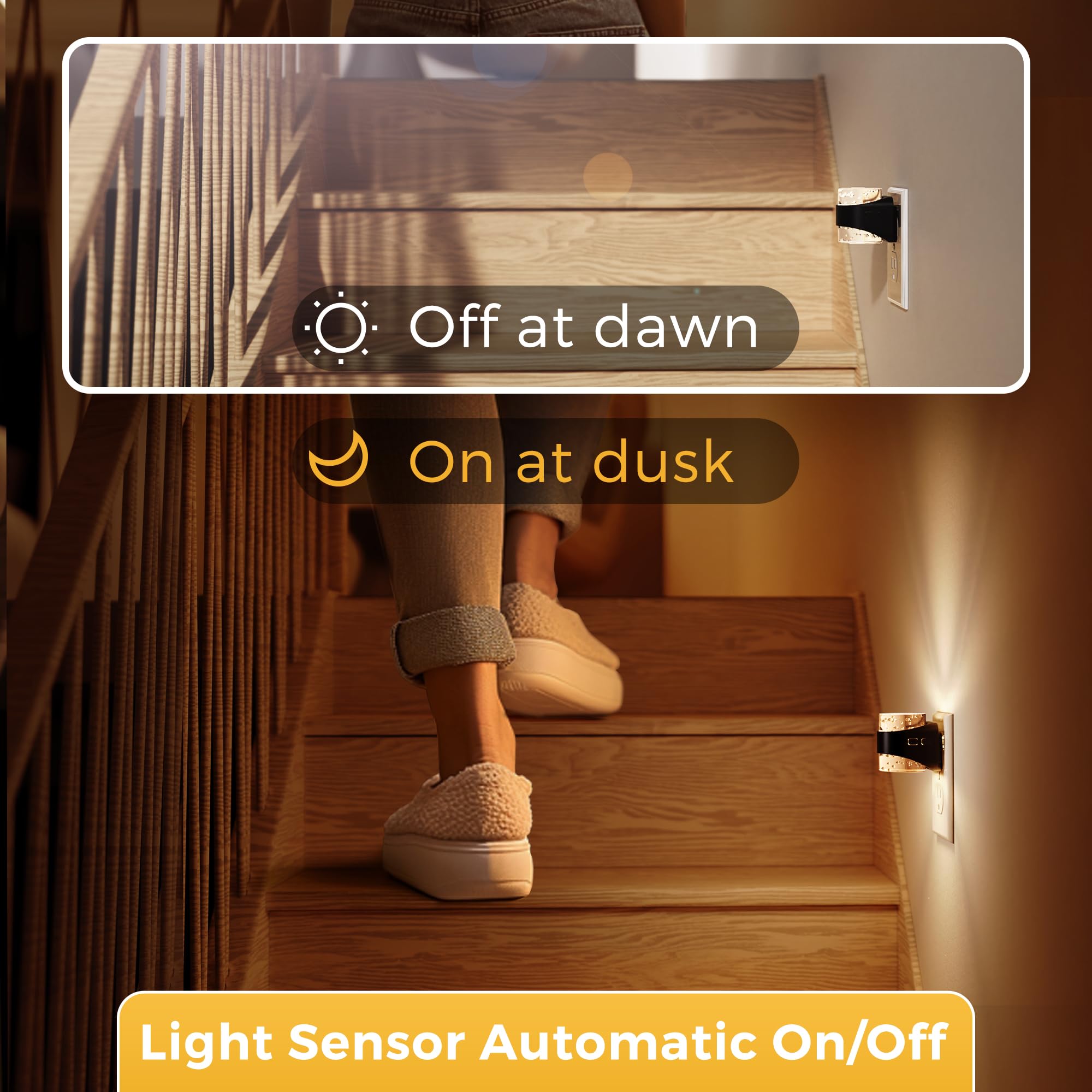 L LOHAS LED Night Light guiding nighttime steps in a hallway or bathroom.