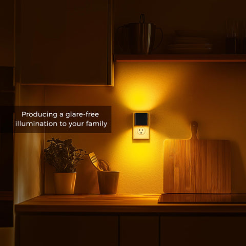 L LOHAS LED hallway kitchen night light with warm amber illumination