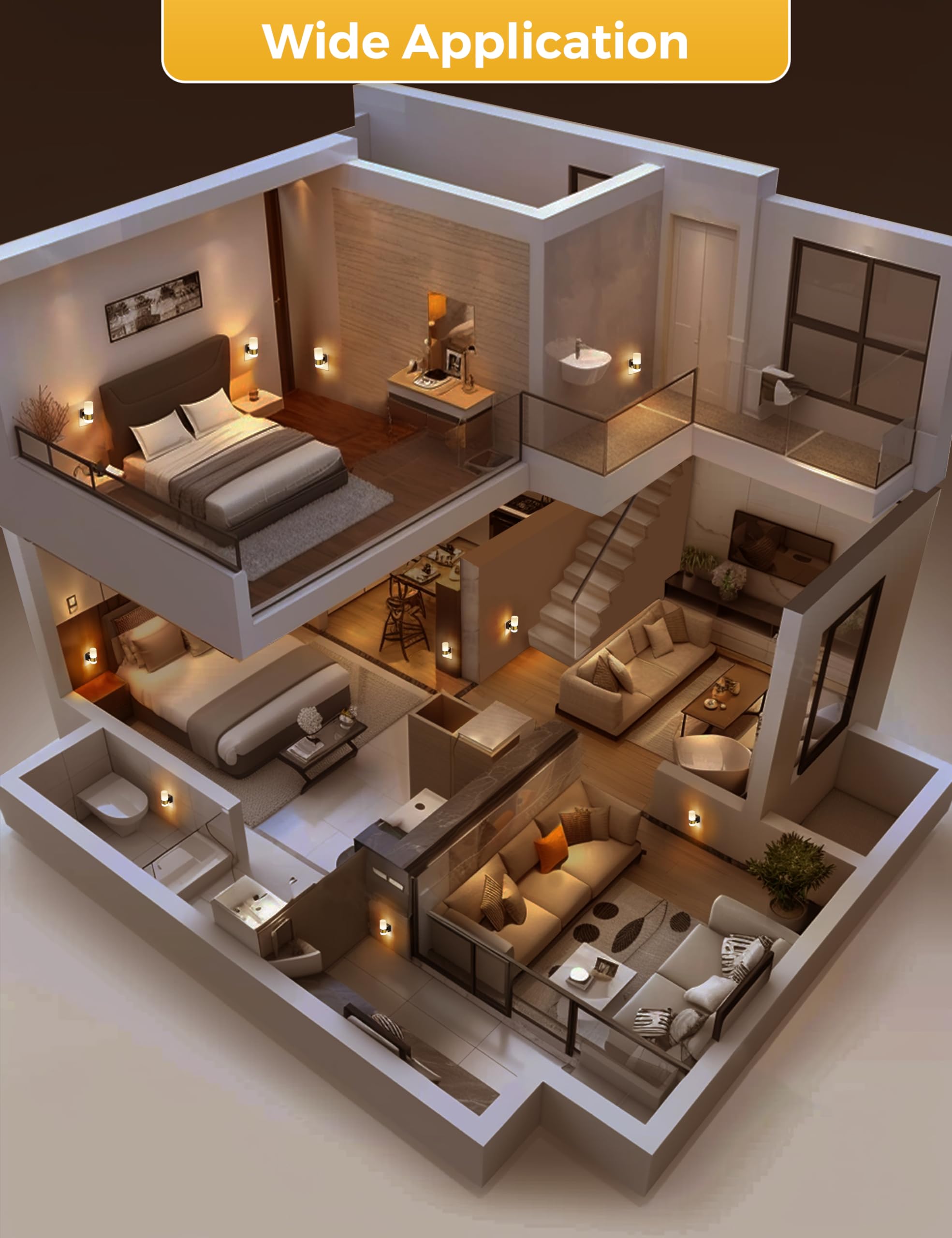 L LOHAS LED two-pack ideal for multi-room illumination and easy setup.