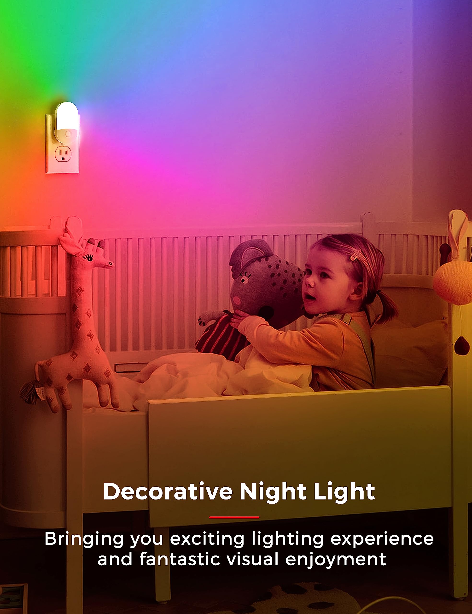 Wide 180-degree beam from L LOHAS LED night light brightening hallways