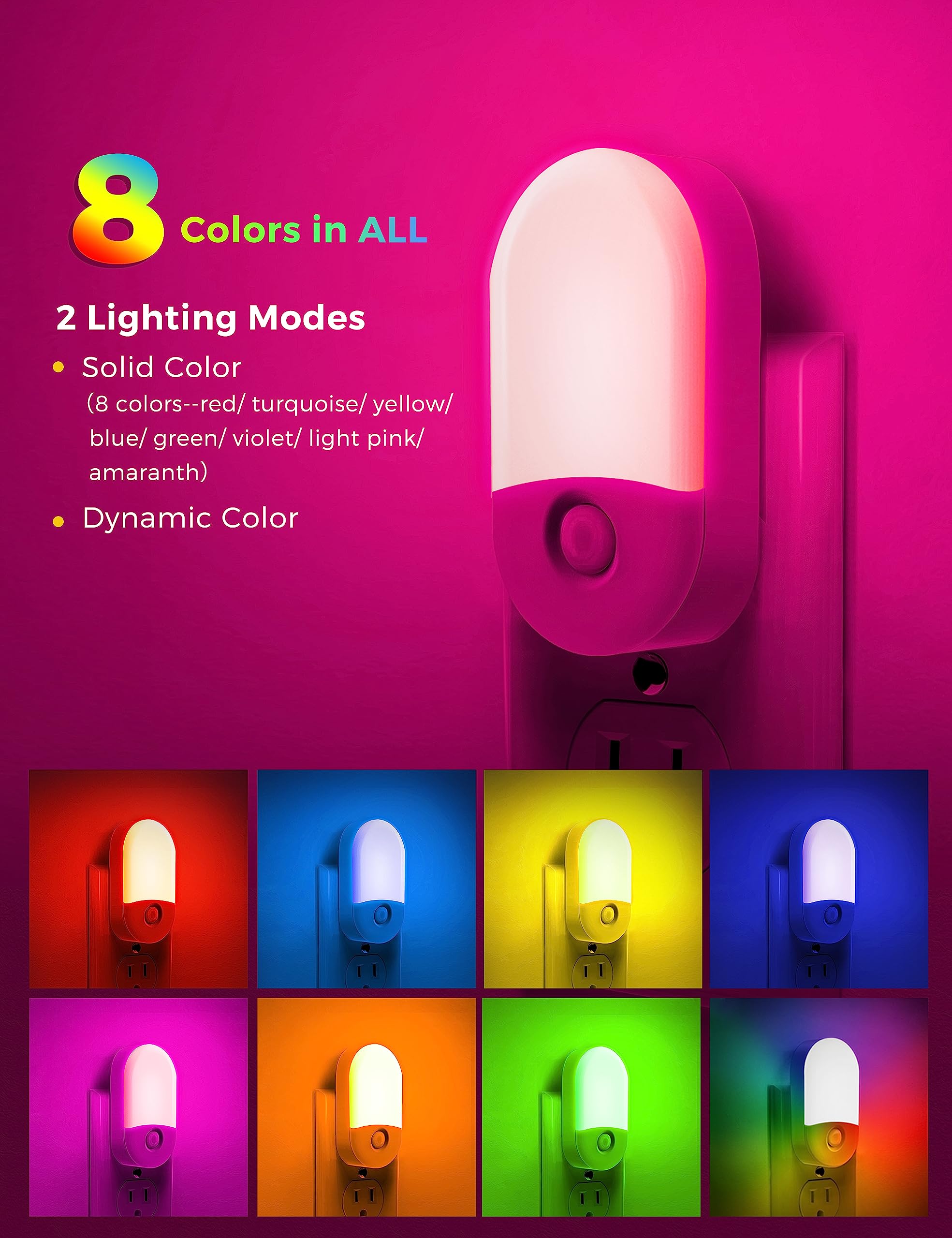 Dusk-to-dawn sensor on L LOHAS LED night light auto-on in low light