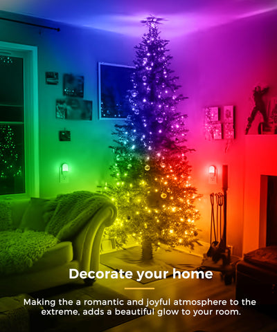 Two pack of L LOHAS LED night lights in a family room setup