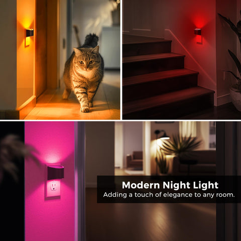 L LOHAS LED night light minimalist black frame preserves outlet access