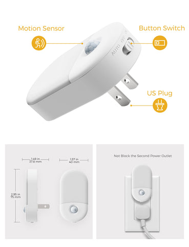 L LOHAS LED night light with Auto-On, On, Off modes.