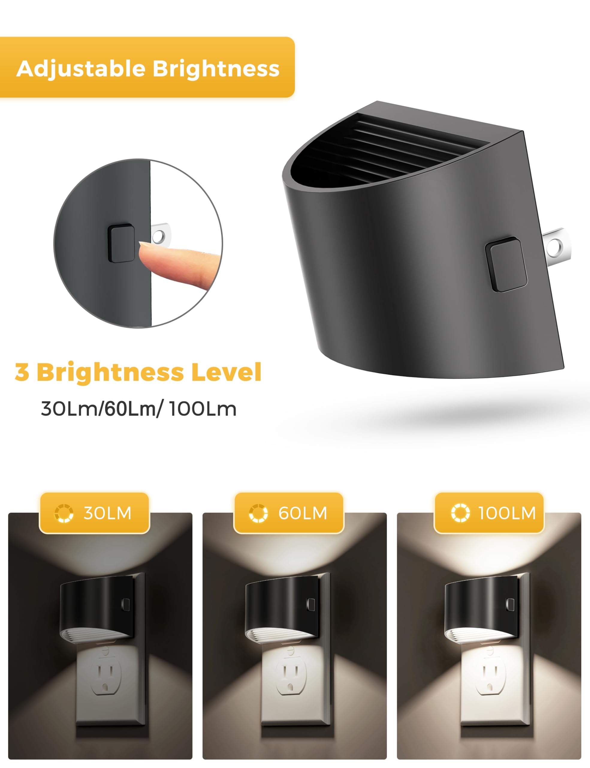 L LOHAS LED outlet-friendly night light keeps outlet usable.