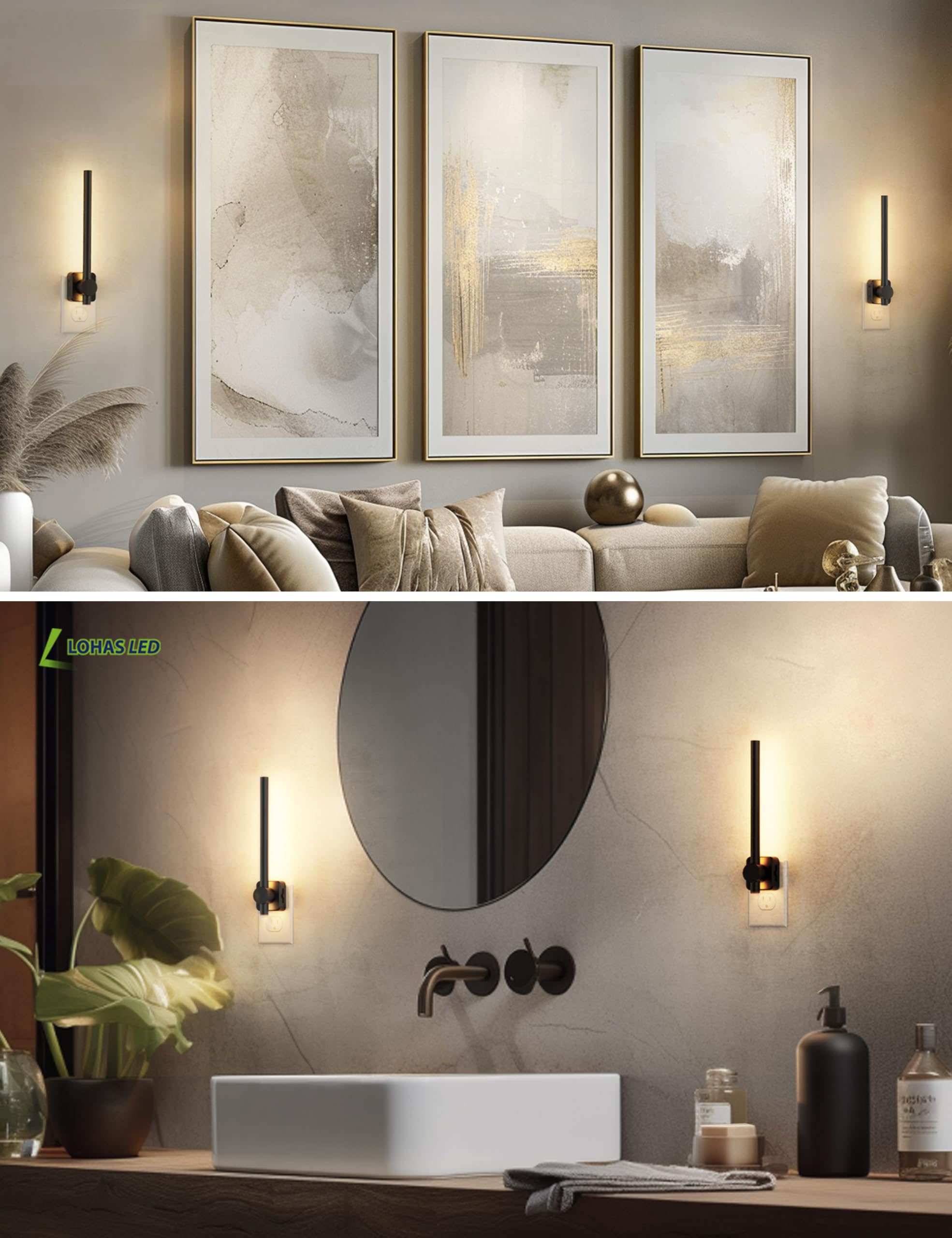 L LOHAS LED night light prevents outlet blockage while in use