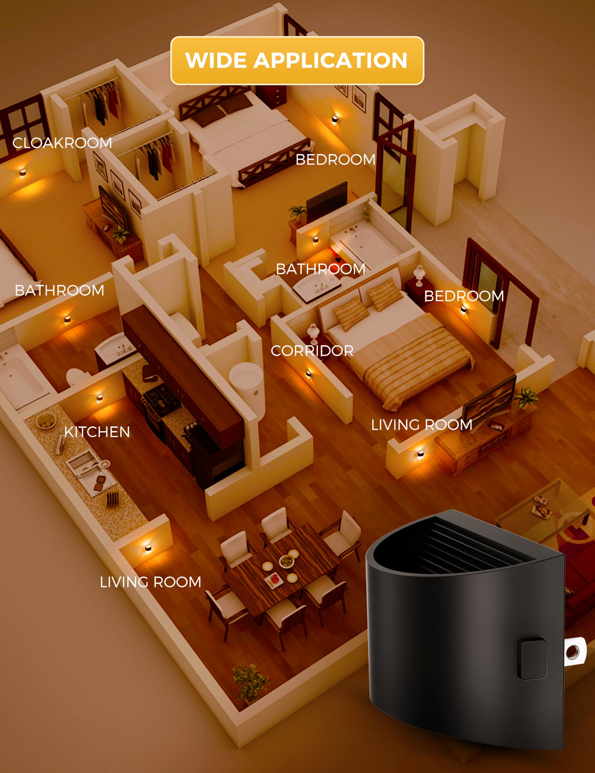 L LOHAS LED two-pack night lights for multi-room lighting
