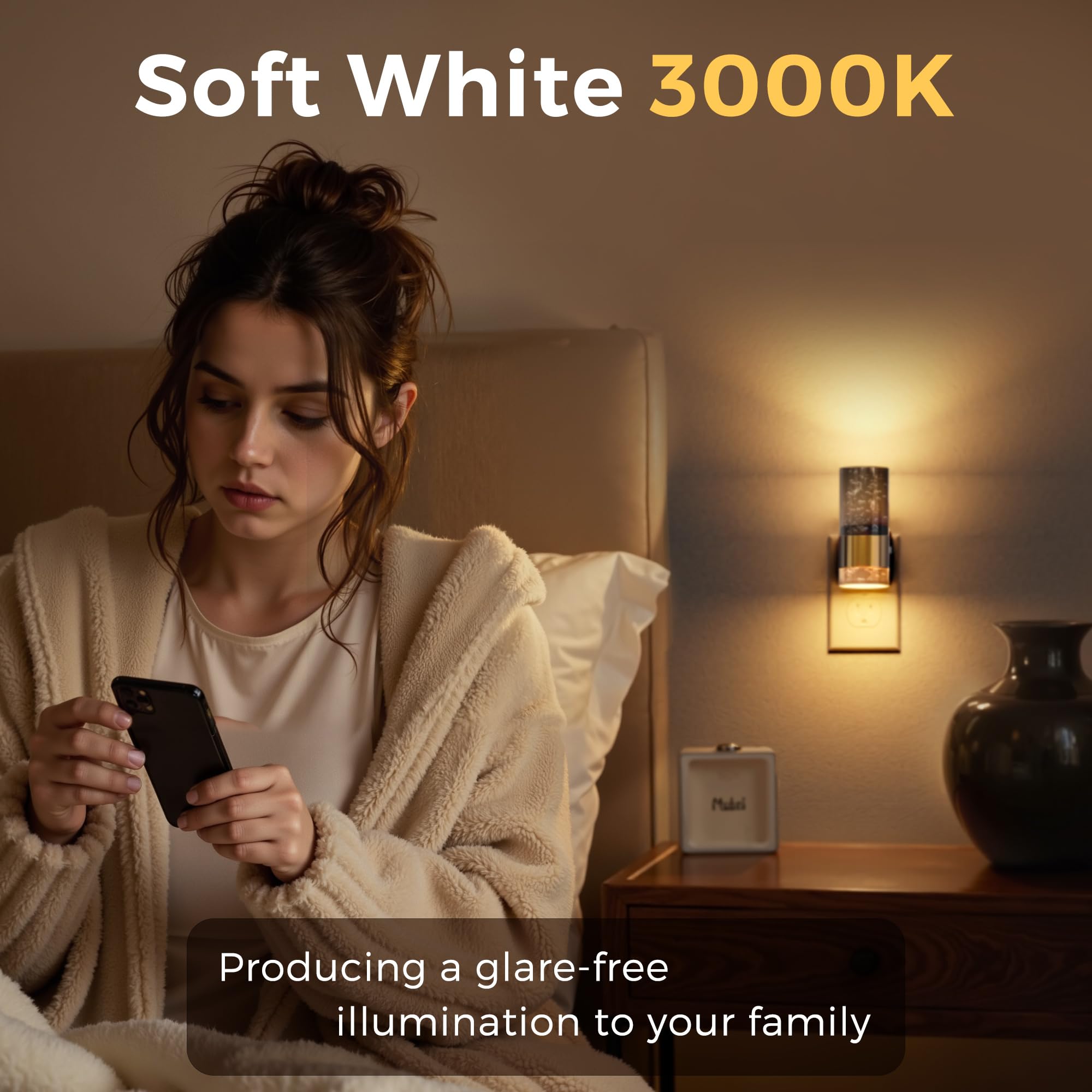 L LOHAS LED plug-in night light for quick, safe outlet installation in any room