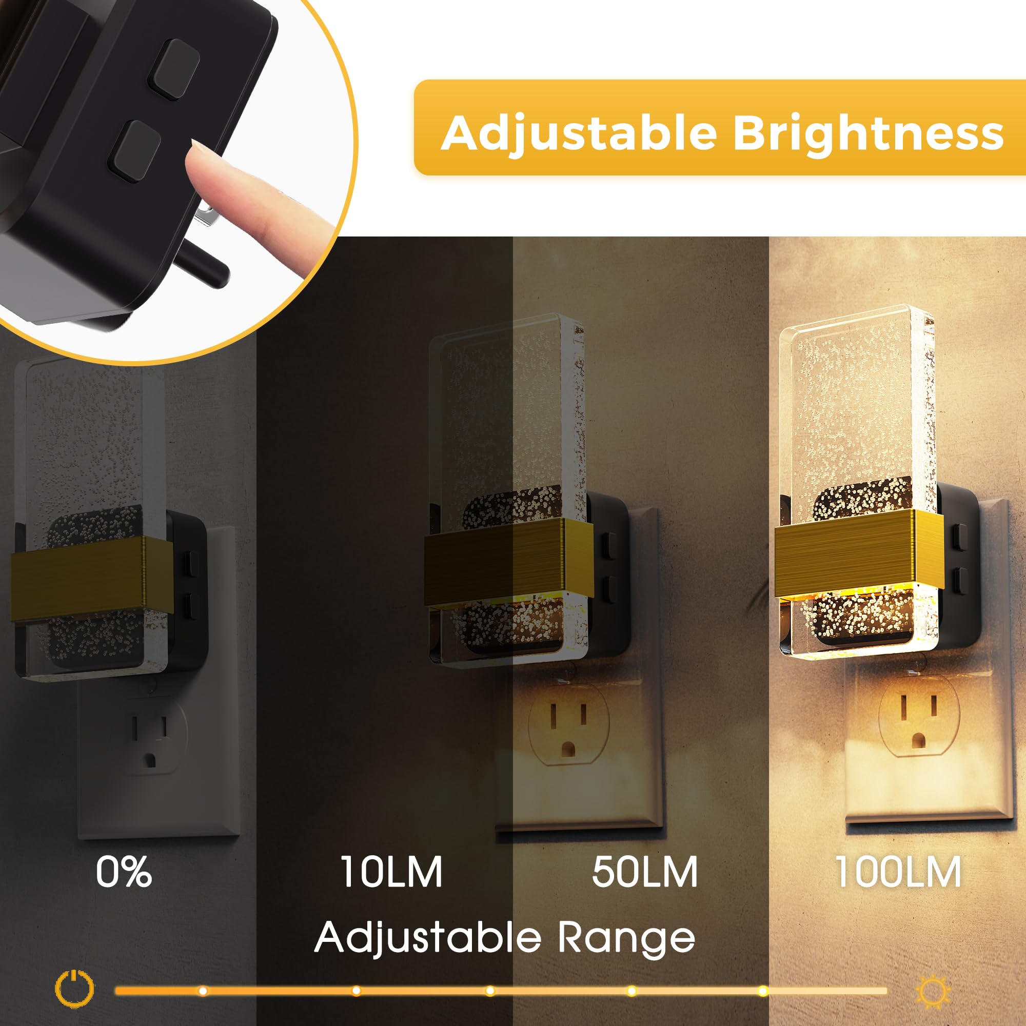 L LOHAS LED night light plug-in wall design fits flush on outlet plates.