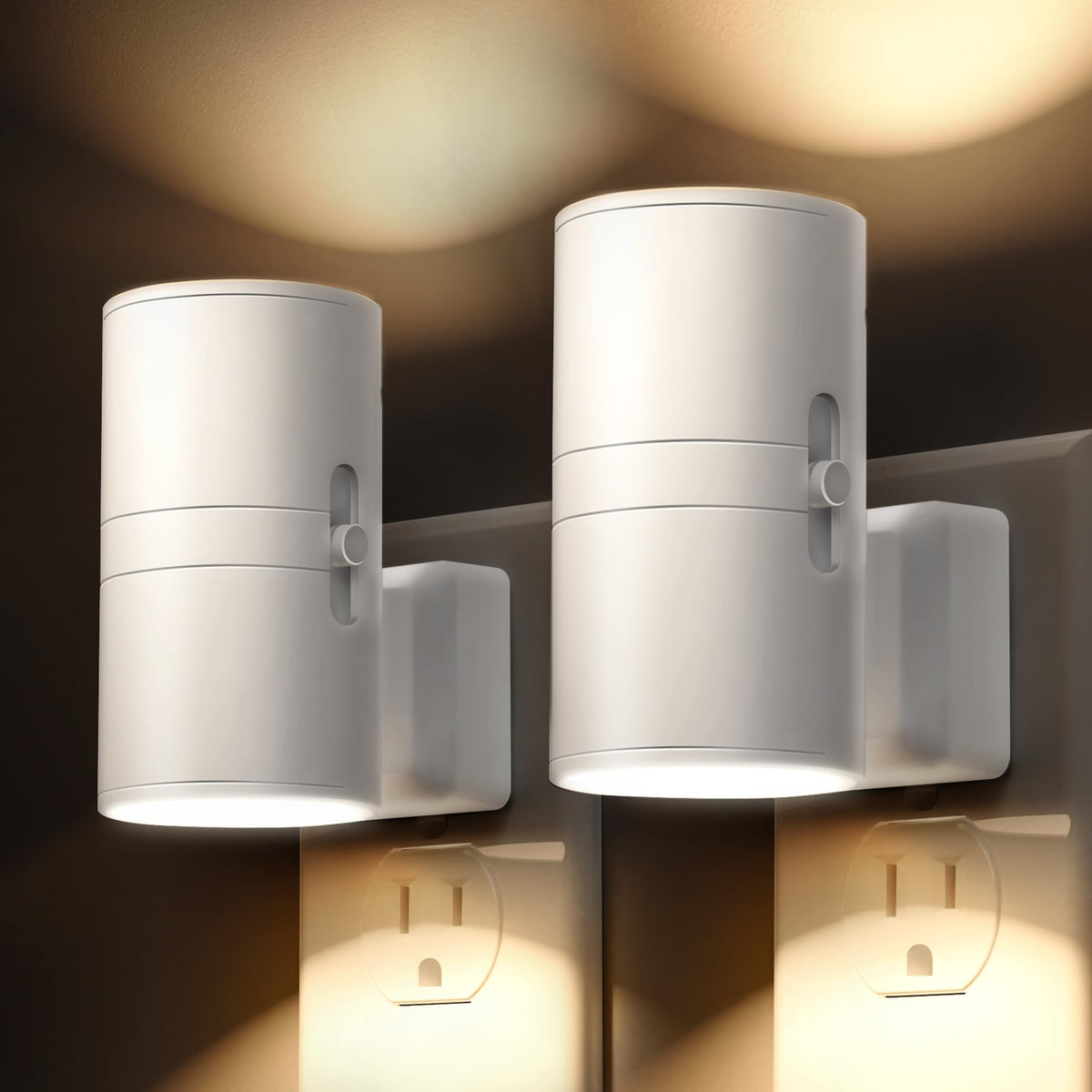 L LOHAS LED night light plug-in wall provides gentle illumination for hallways.