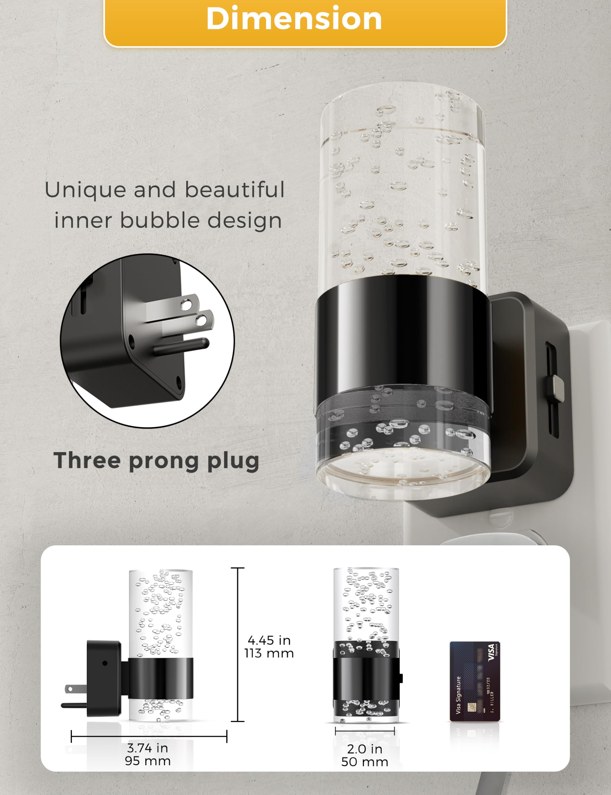 L LOHAS LED plug-in night light installs in seconds without blocking outlets