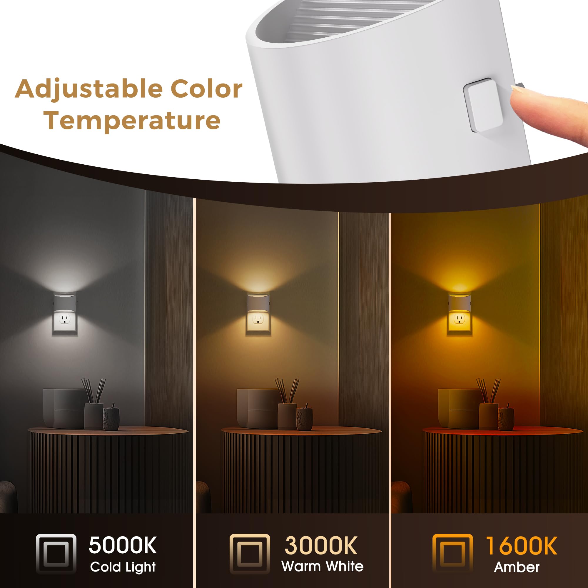 L LOHAS LED night light plug-in in 5000K for bright kitchen guidance