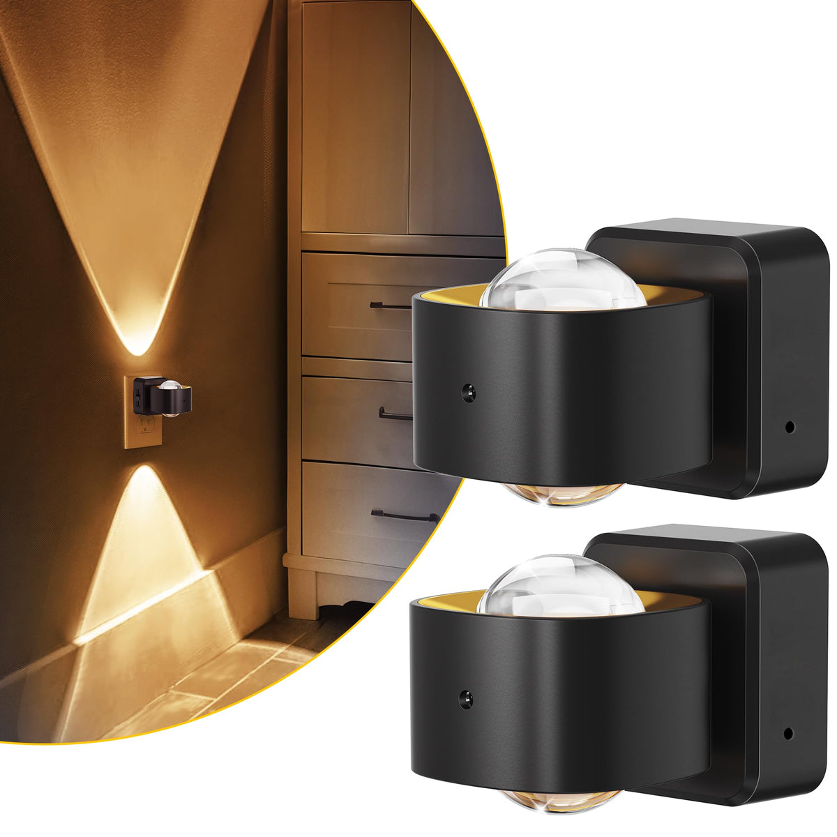 L LOHAS LED night light projector with 180° projection for modern rooms.