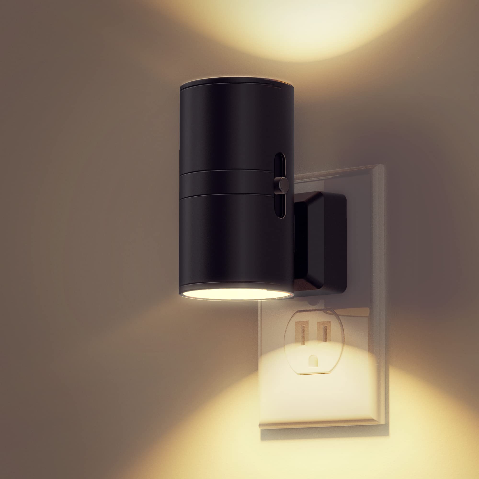 L LOHAS LED night light with remote mounted on wall for convenient control.