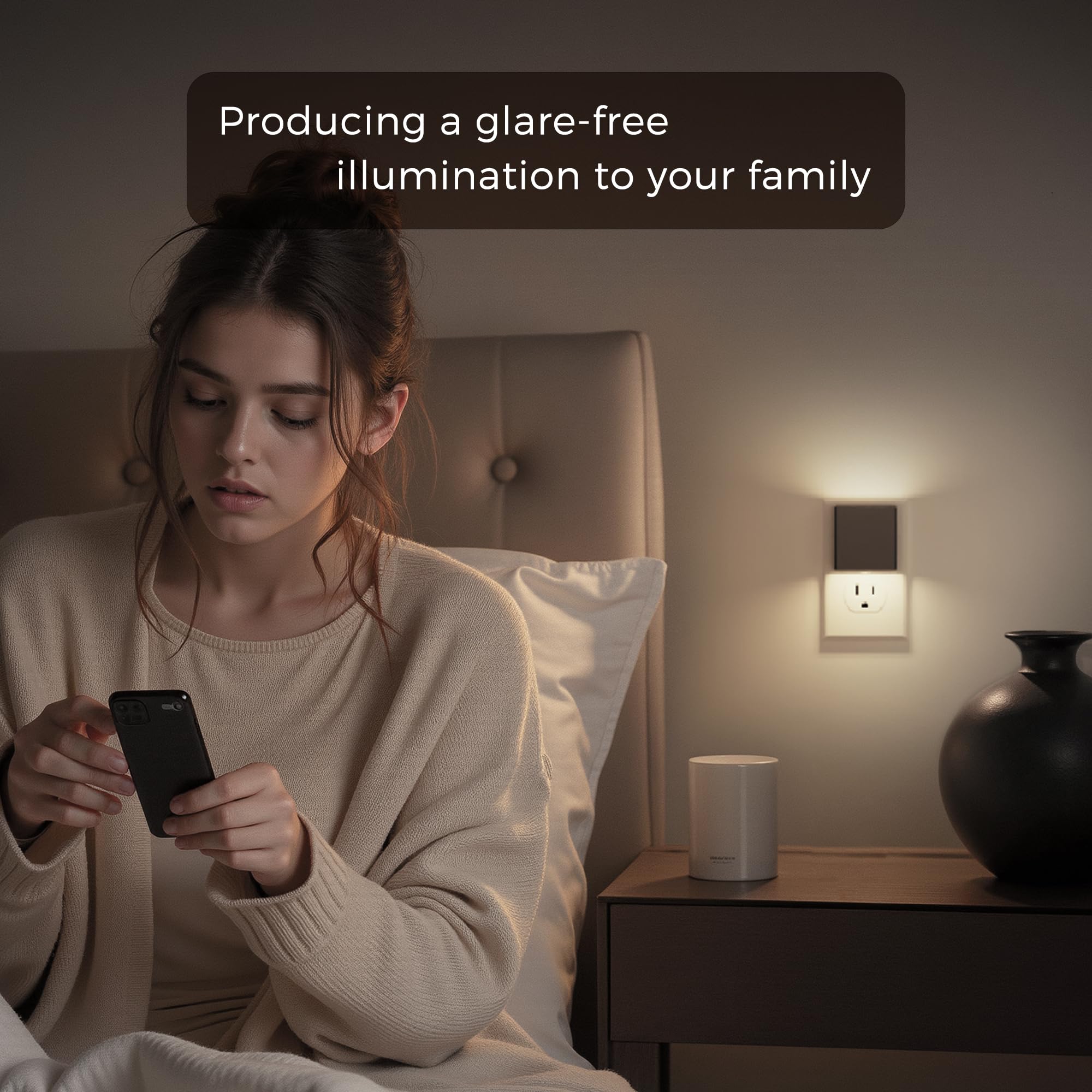 L LOHAS LED night light features shatter-free acrylic construction for durability.