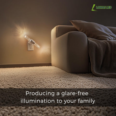 Three-prong L LOHAS LED plug keeps installation secure with second outlet free.