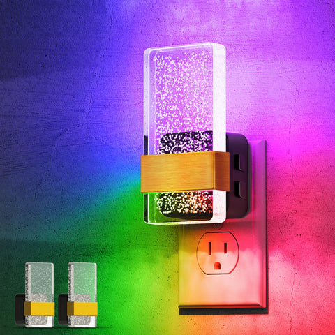 L LOHAS LED two-pack night light with rotating plug for flexible wall placement