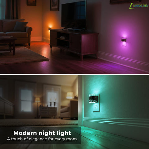 L LOHAS LED bubble night light casts upward and downward glow simultaneously.