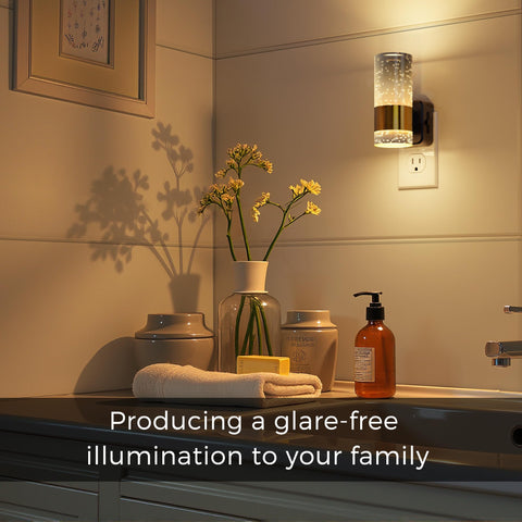 L LOHAS LED night light shines upward and downward for balanced ambient illumination