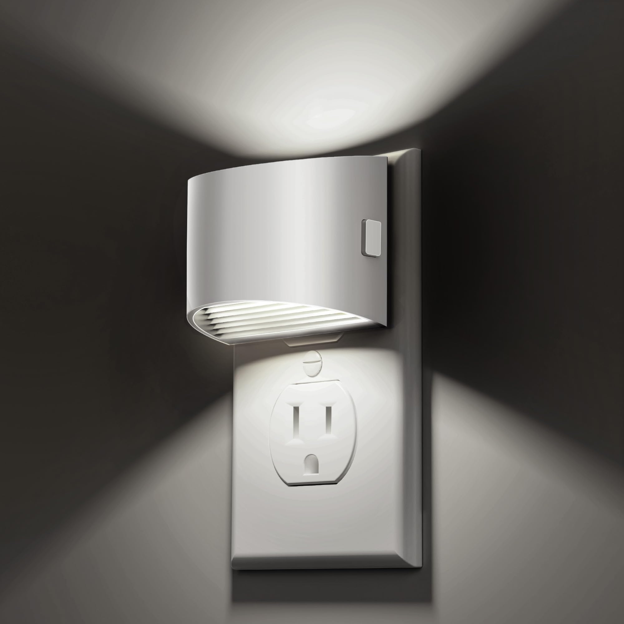 L LOHAS LED night light wall plug shows 3-level brightness for cozy bedrooms