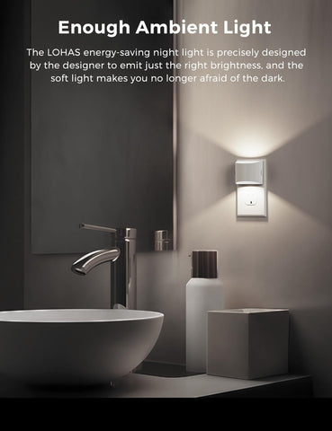 L LOHAS LED night light wall plug 5000K daylight white illuminates hallways safely