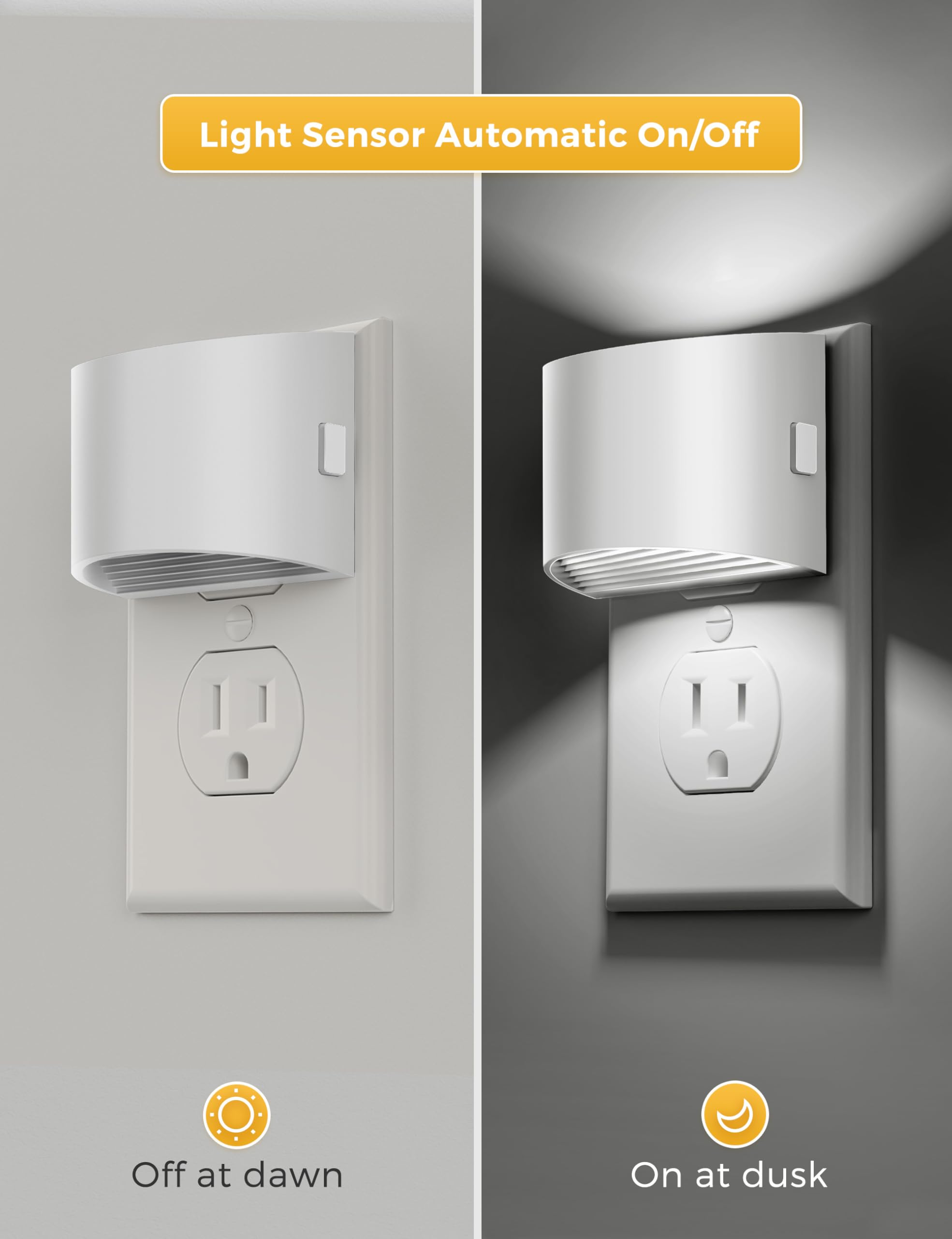 L LOHAS LED night light wall plug auto on/off sensor ensures effortless use