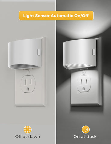 L LOHAS LED night light wall plug auto on/off sensor ensures effortless use