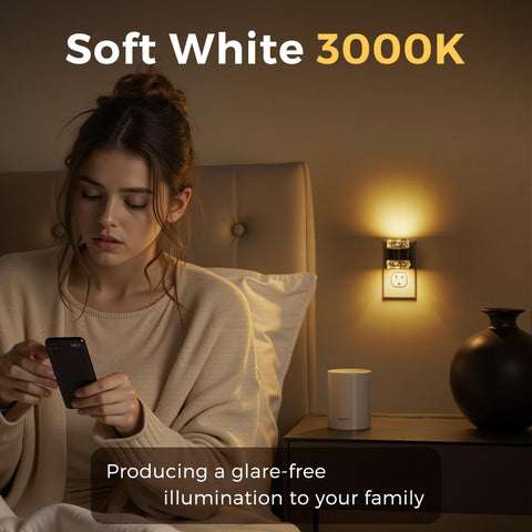 L LOHAS LED wall-plug night light with dusk-to-dawn sensor.
