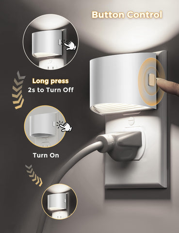 L LOHAS LED night light wall plug suitable for bedrooms bathrooms and stairs