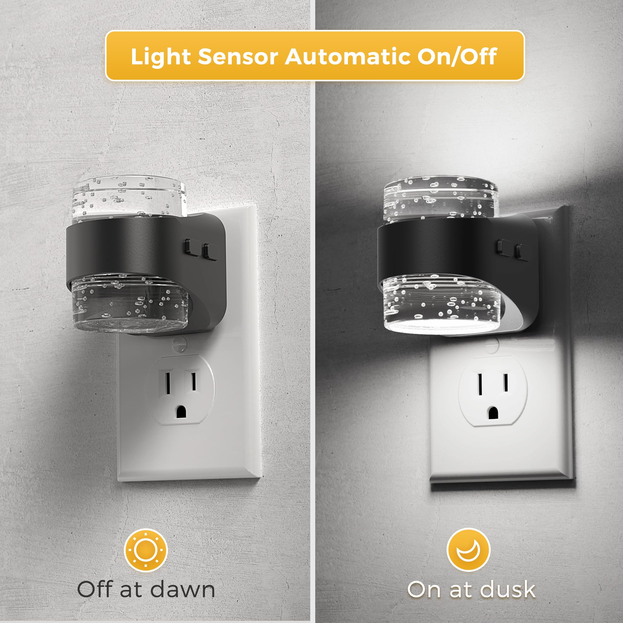 L LOHAS LED wall-plug night light in soft white for gentle room lighting