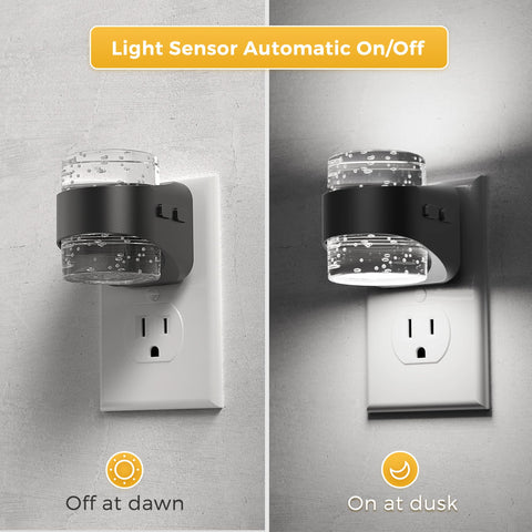 L LOHAS LED wall-plug night light in soft white for gentle room lighting