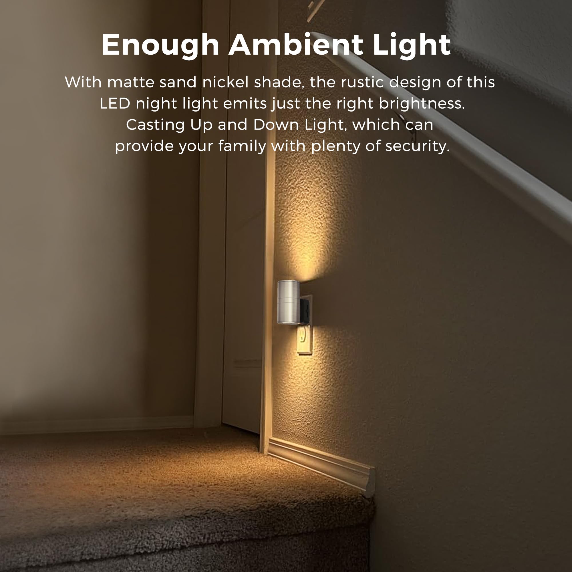 L LOHAS LED night light plugs into wall for easy setup.