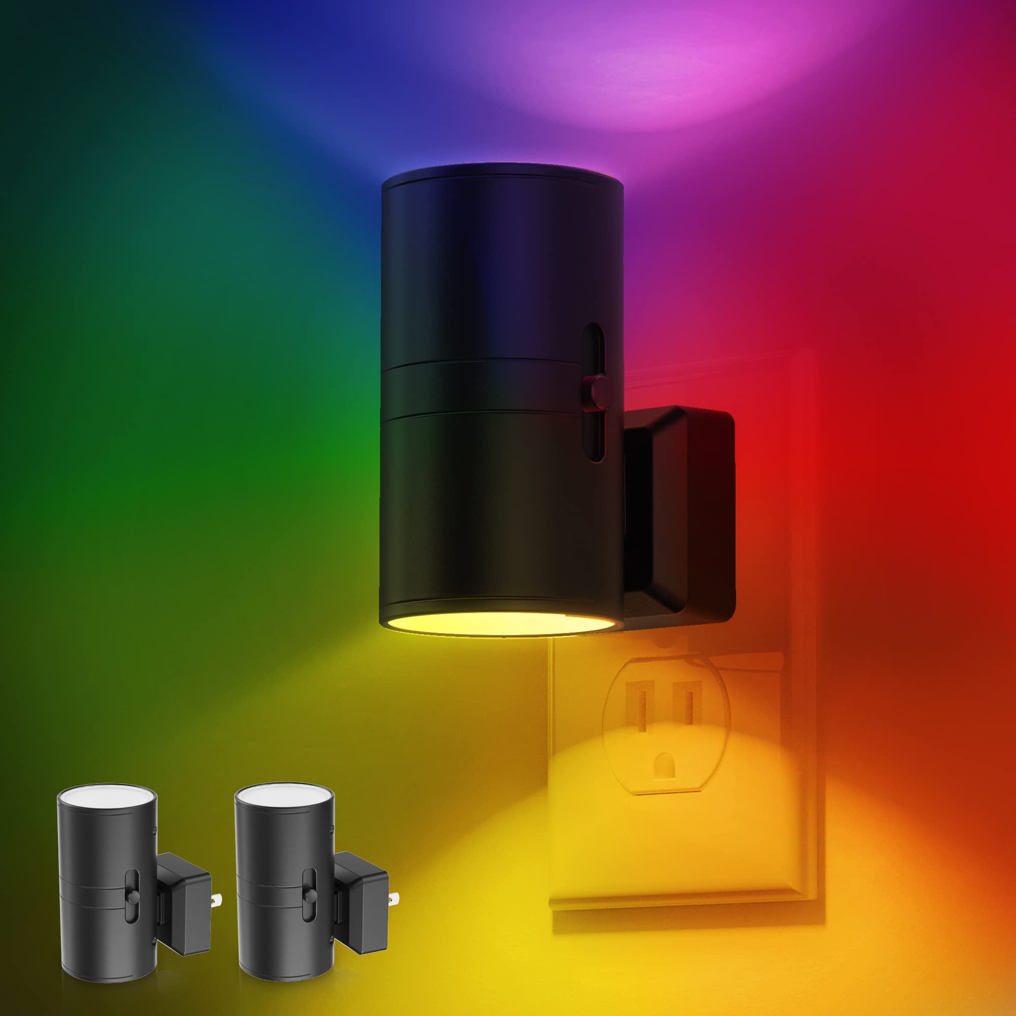L LOHAS LED wall-plug night light with warm hallway ambience
